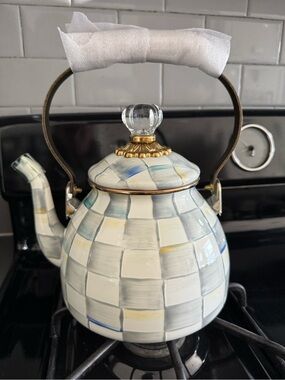 MacKenzie-Childs Sterling Check Tea Kettle